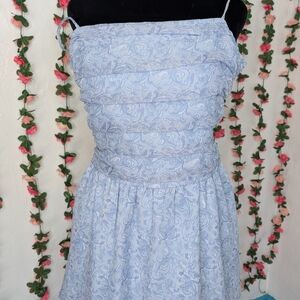 Hollister Strapless Light Blue Paisley